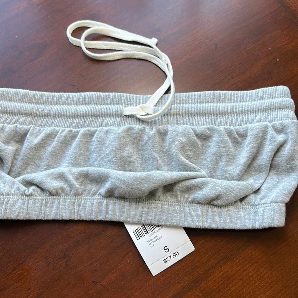 Forever 21 size small Bandeau bra NWT one piece only heather grey athletic